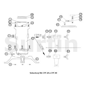 Redukce 1" - 3/8" pro vzduchový filtr CPF-20