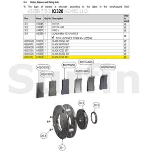 Lopatky IO320 sada 8 ks