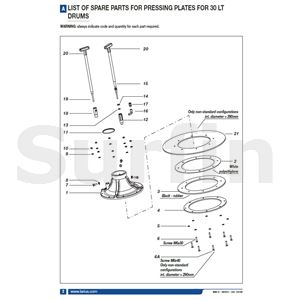 Spodní disk přítlačného talíře, pro ID sudu 280 mm